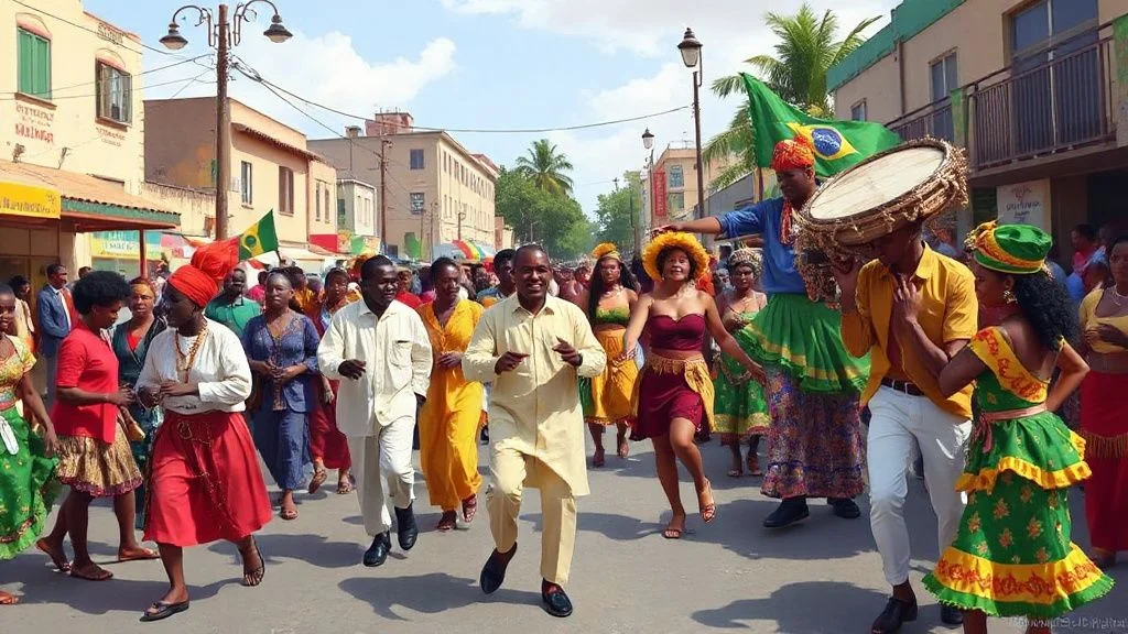 Illustration for: Brazilian Influence on Music and Food in Nigeria: A Cultural Exchange