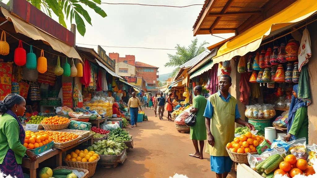 Illustration for: Building Rapport with Local Market Vendors in Nigeria