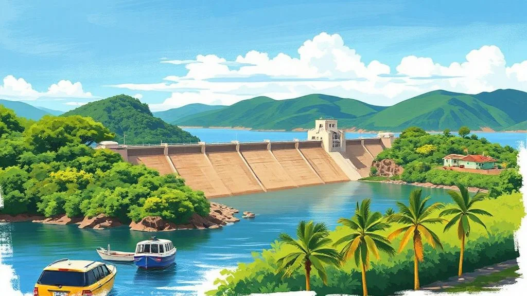 Illustration for: Kainji Dam and Lake Kainji: A Detailed Geography Overview