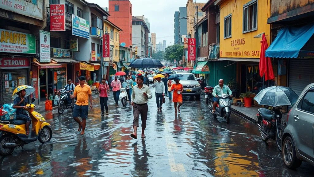 Illustration for: The Impact of Nigeria's Rainy Season Flooding on Daily Life in Lagos