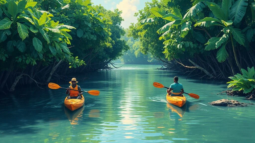 Illustration for: Discover Kayaking in Nigeria's Creeks and Rivers: A Guided Tour in…