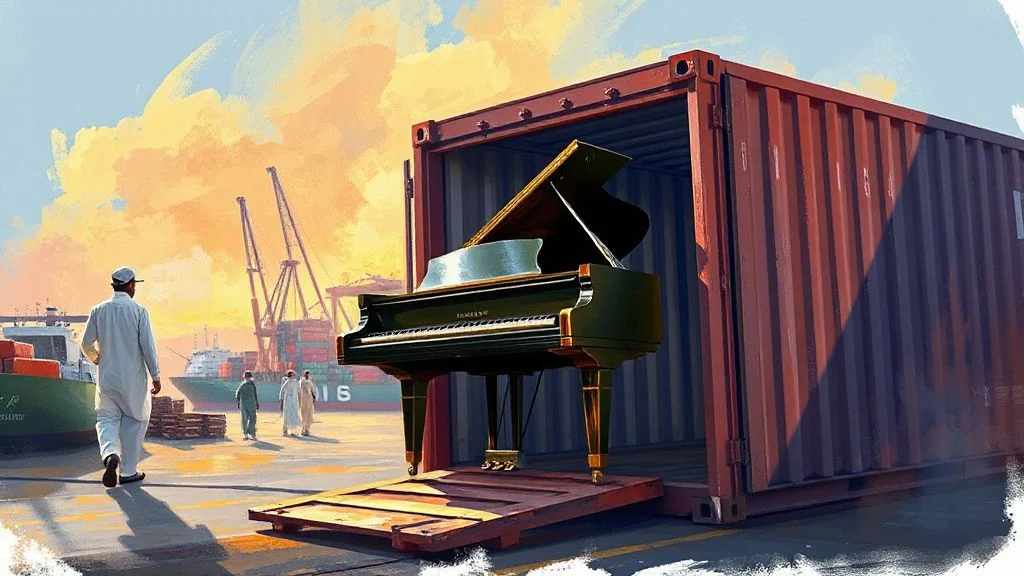 Illustration for: Bringing a Piano or Large Instrument to Saudi Arabia: What to Expect…