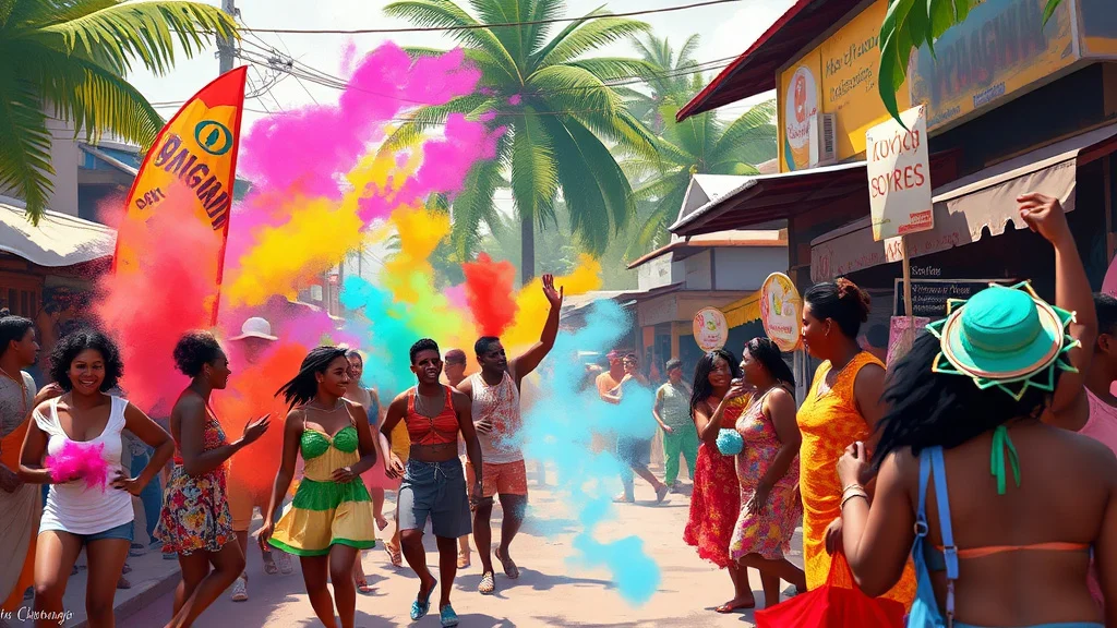 Illustratie bij: Een Uitgebreide Gids voor het Phagwa (Holi) Festival in Suriname