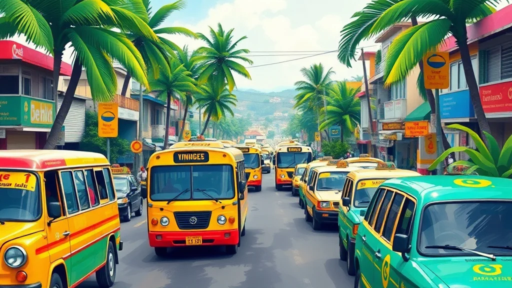 Illustration for: Navigating Public Transport in Paramaribo: Buses and Taxis Explained